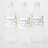 Waterverf Geschilderde Lemon Greenery Wedding Waterfles Etiket (Flessen)