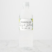 Waterverf Geschilderde Lemon Greenery Wedding Waterfles Etiket (Voorkant)