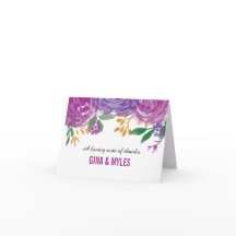 Waterverf geschilderde Paarse bloemen | Dank u