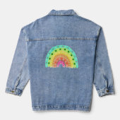Waterverf geschilderde regenboog mooi denim jacket (Achterkant)
