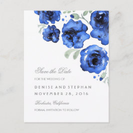 Waterverf geschilderde Rozen Romantisch Save the D Aankondigingskaart