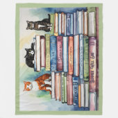 Waterverf geschilderde Stapel van Leesboeken Fleece Deken (Voorkant)