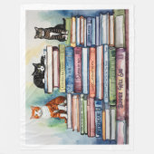 Waterverf geschilderde Stapel van Leesboeken Fleece Deken (Voorkant)