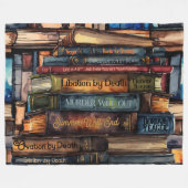 Waterverf geschilderde Stapel van Leesboeken Fleece Deken (Voorkant (Horizontaal))