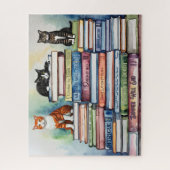 Waterverf geschilderde Stapel van Leesboeken Legpuzzel (Verticaal)