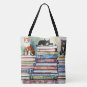 Waterverf geschilderde Stapel van Leesboeken Tote Bag (Achterkant)