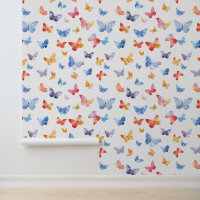 Waterverf geschilderde vlinders kinderkamer kinder