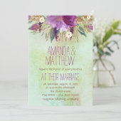 Waterverf Geschilderde Vloerbruiloft Kaart (Staand voorkant)