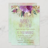 Waterverf Geschilderde Vloerbruiloft Kaart (Voorkant / Achterkant)