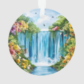 Waterverf geschilderde waterval ornament (achterkant)