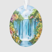 Waterverf geschilderde waterval ornament (voorkant)