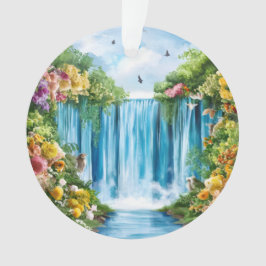 Waterverf geschilderde waterval ornament