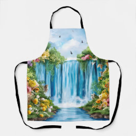 Waterverf geschilderde waterval schort