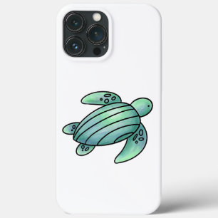 waterverf geschilderde zeeschildpad cartoon blauw  Case-Mate iPhone case