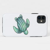 waterverf geschilderde zeeschildpad cartoon blauw Case-Mate iPhone case (Achterkant (horizontaal))