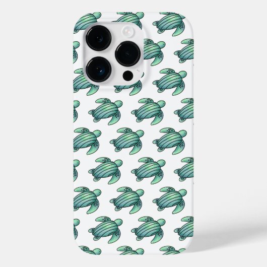 waterverf geschilderde zeeschildpad cartoon blauw  Case-Mate iPhone case (Achterkant)