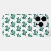 waterverf geschilderde zeeschildpad cartoon blauw  Case-Mate iPhone case (Achterkant (horizontaal))