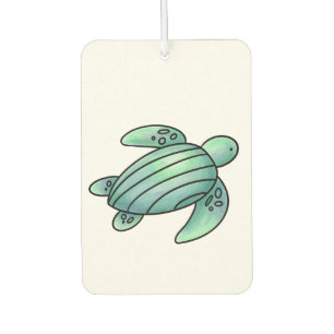 waterverf geschilderde zeeschildpad cartoon blauw luchtverfrisser