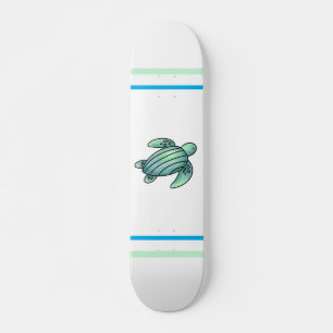 waterverf geschilderde zeeschildpad cartoon blauw persoonlijk skateboard