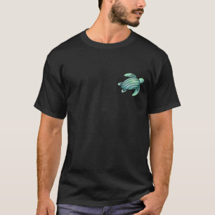 waterverf geschilderde zeeschildpad cartoon blauw t-shirt