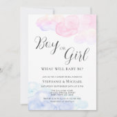 Waterverf Geslacht feestjongen of meisje Kaart (Voorkant)