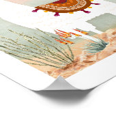 Waterverf Geslacht Neutrale Llama Nursery Poster (Hoek)