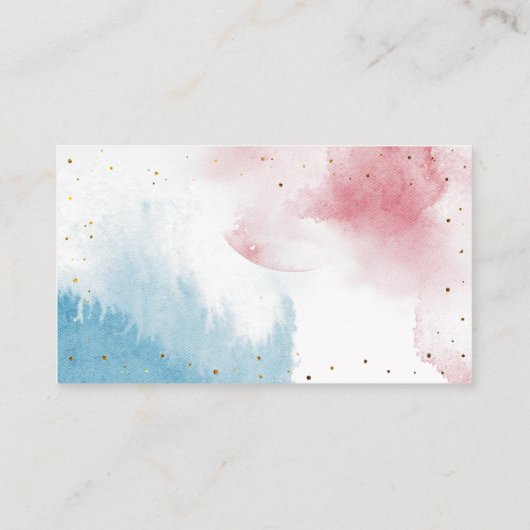 Waterverf Geslacht onthullen Luier Raffle Ticket Informatiekaartje (Achterkant)