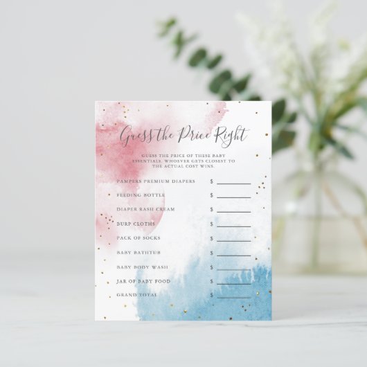 Waterverf Geslacht onthullen Prijs (Staand voorkant)