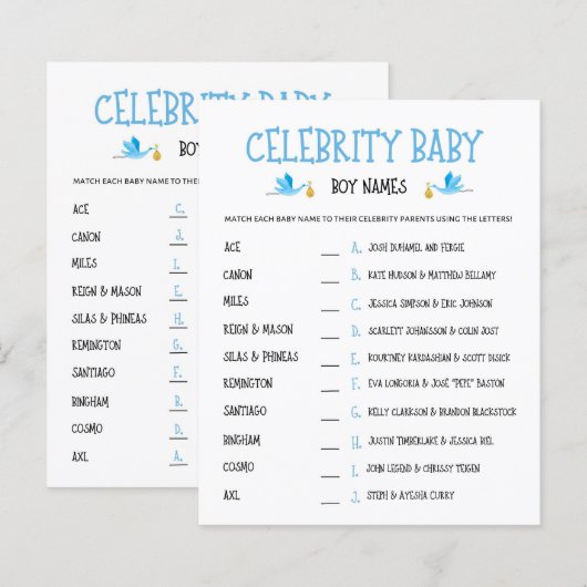 Waterverf Geslacht Rond beroemde babyjongetnamen (Voorkant / Achterkant)