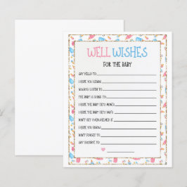 Waterverf Geslacht Weinig wensen voor Baby Kaart