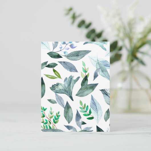 Waterverf gestorven bladeren 11 feestdagenkaart (Staand voorkant)