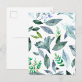 Waterverf gestorven bladeren 11 feestdagenkaart (Voorkant / Achterkant)