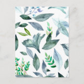 Waterverf gestorven bladeren 11 feestdagenkaart (Voorkant)