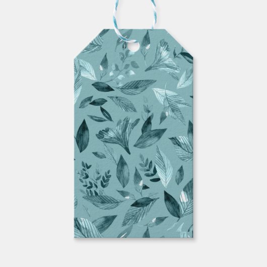 Waterverf gestorven bladeren 2 cadeaulabel (Voorkant)