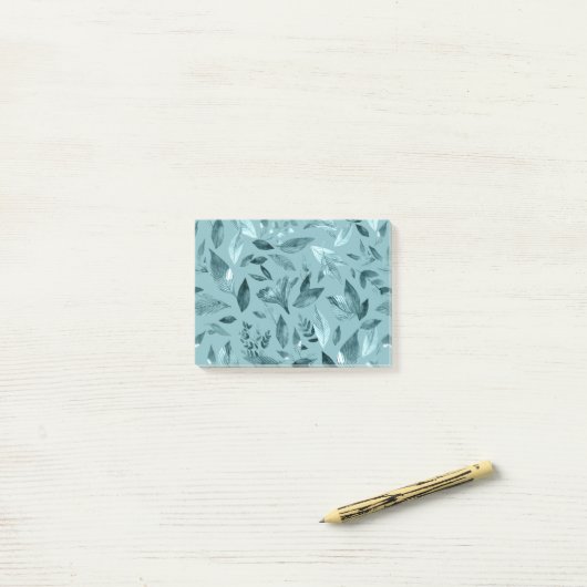 Waterverf gestorven bladeren 2 post-it® notes (Op bureau)