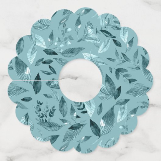 Waterverf gestorven bladeren 2 wijnglaslabel (Achterkant)