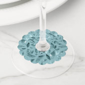 Waterverf gestorven bladeren 2 wijnglaslabel (Dichtbij)