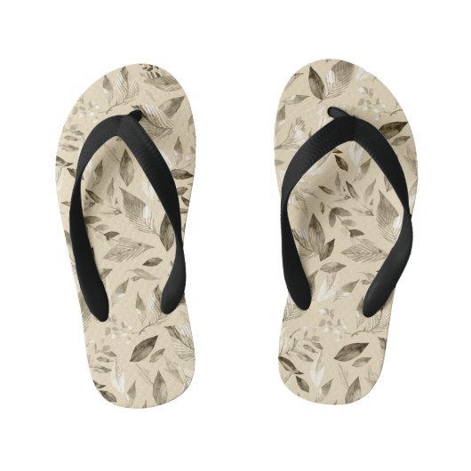 Waterverf gestorven bladeren 4 kinder teenslippers (Voetbed)