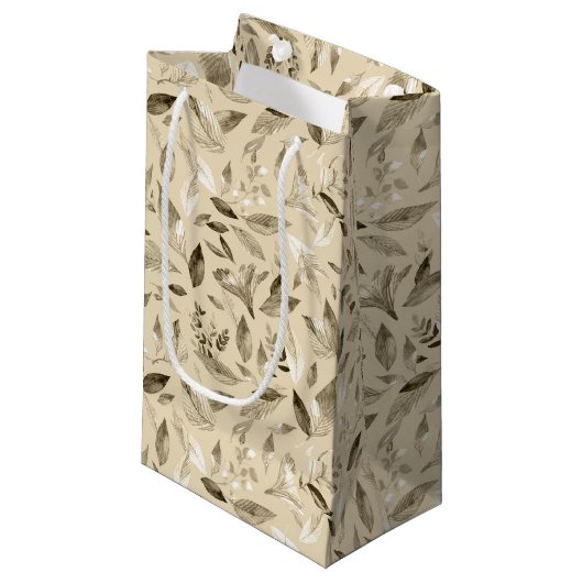 Waterverf gestorven bladeren 4 klein cadeauzakje (Voorkant Gekanteld)