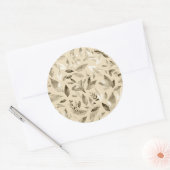 Waterverf gestorven bladeren 4 ronde sticker (Envelop)