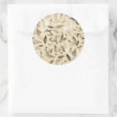 Waterverf gestorven bladeren 4 ronde sticker (Tas)