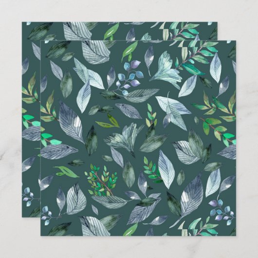 Waterverf gestorven bladeren 5 aankondiging (Voorkant / Achterkant)