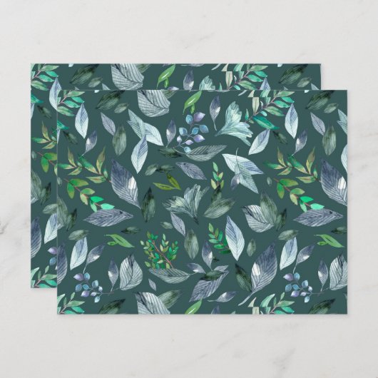 Waterverf gestorven bladeren 5 aankondiging (Voorkant / Achterkant)