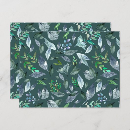 Waterverf gestorven bladeren 5 briefkaart (Voorkant / Achterkant)