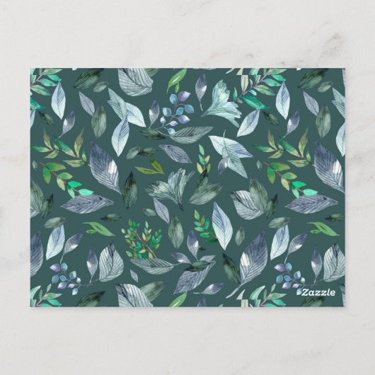 Waterverf gestorven bladeren 5 briefkaart (Achterkant)