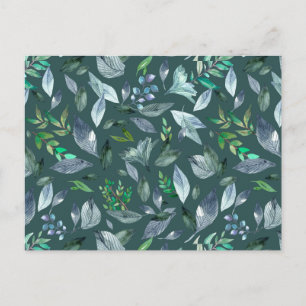 Waterverf gestorven bladeren 5 briefkaart