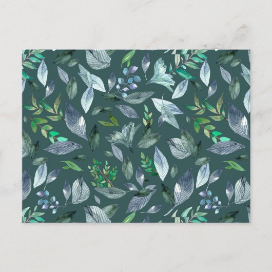 Waterverf gestorven bladeren 5 briefkaart (Voorkant)