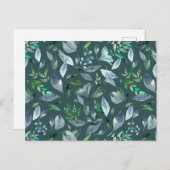 Waterverf gestorven bladeren 5 feestdagenkaart (Voorkant / Achterkant)