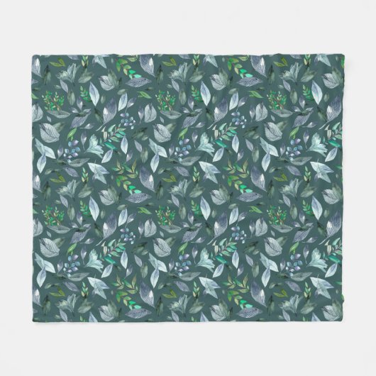 Waterverf gestorven bladeren 5 fleece deken (Voorkant (Horizontaal))