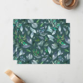 Waterverf gestorven bladeren 5 notitiekaartje (Voorkant / Achterkant in situ)